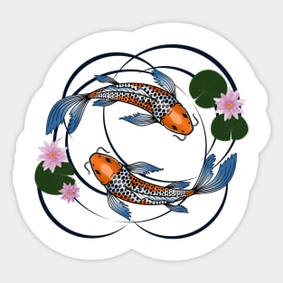 Fish and Lily Pads Sticker